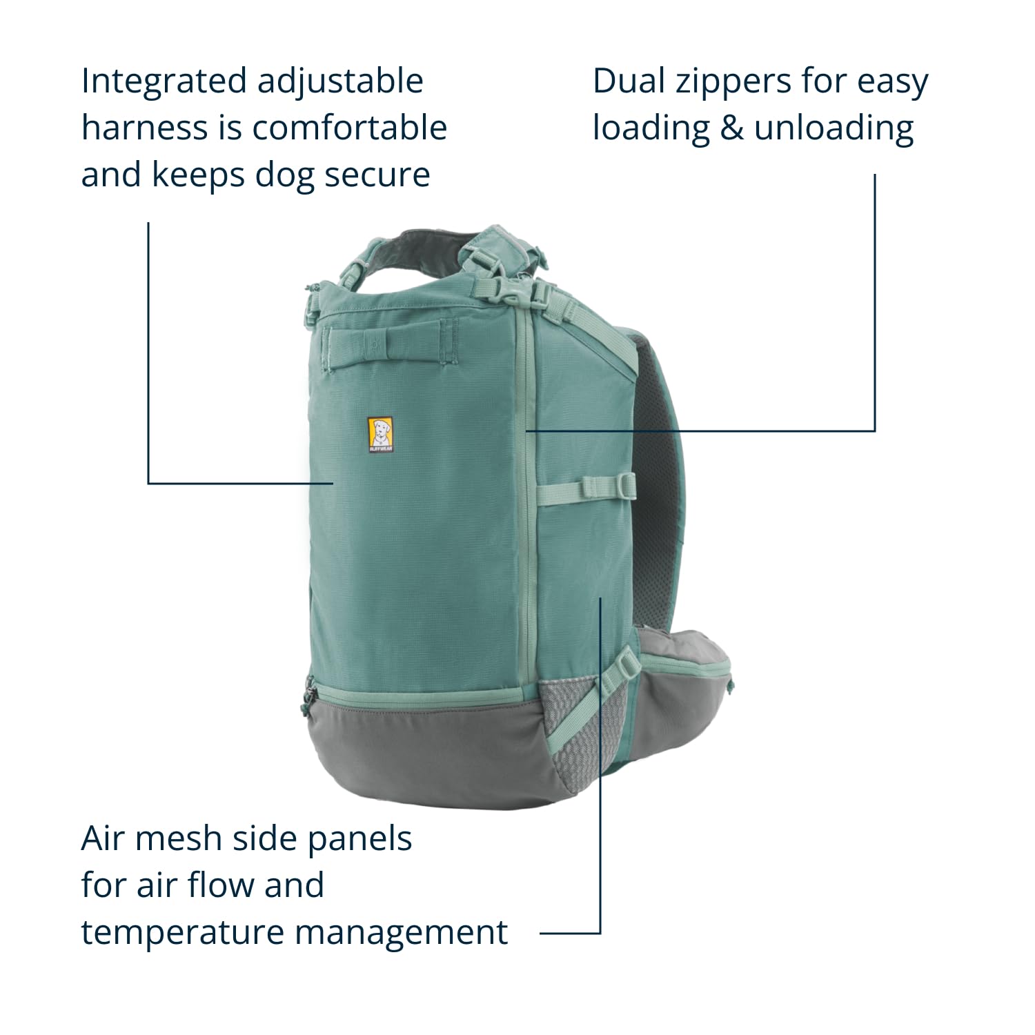 ruffwear-hitch-hiker-sac-dos-de-transport-pour-chien-small-river-rock-green image 3