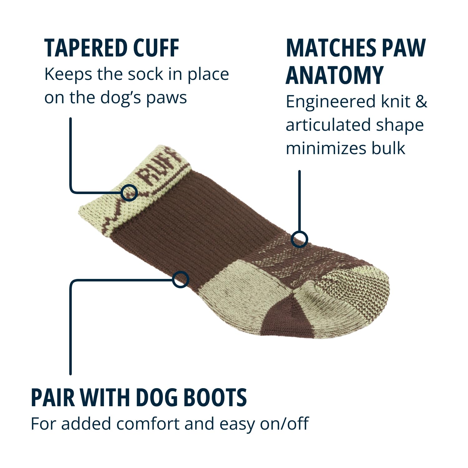 ruffwear-bark-n-boot-liners-chaussettes-chien-lot-de-4-taille-l-marron-terre image 3