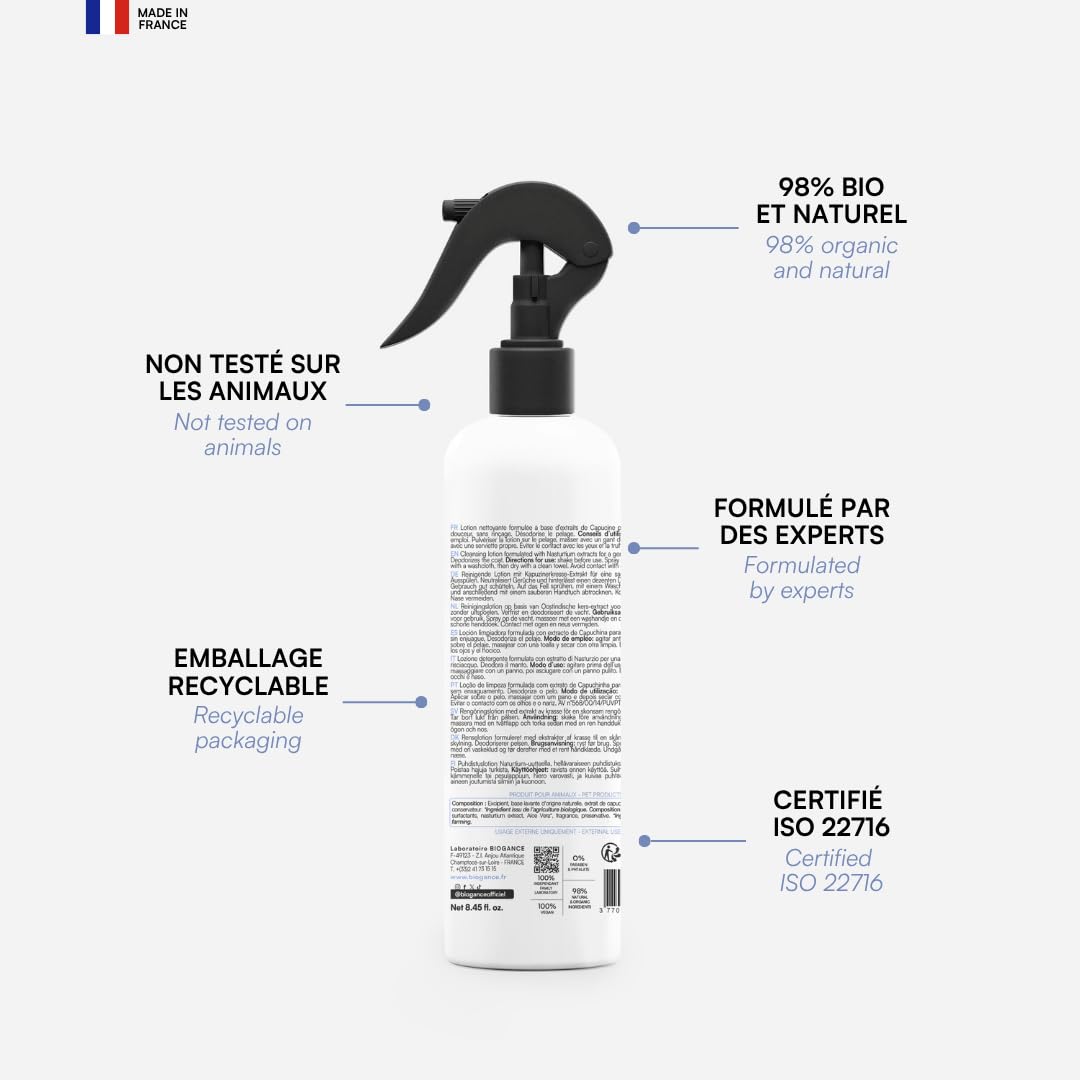 biogance-no-rinse-lotion-nettoyante-sans-rin-age-pour-chien-extrait-de-capucine image 2