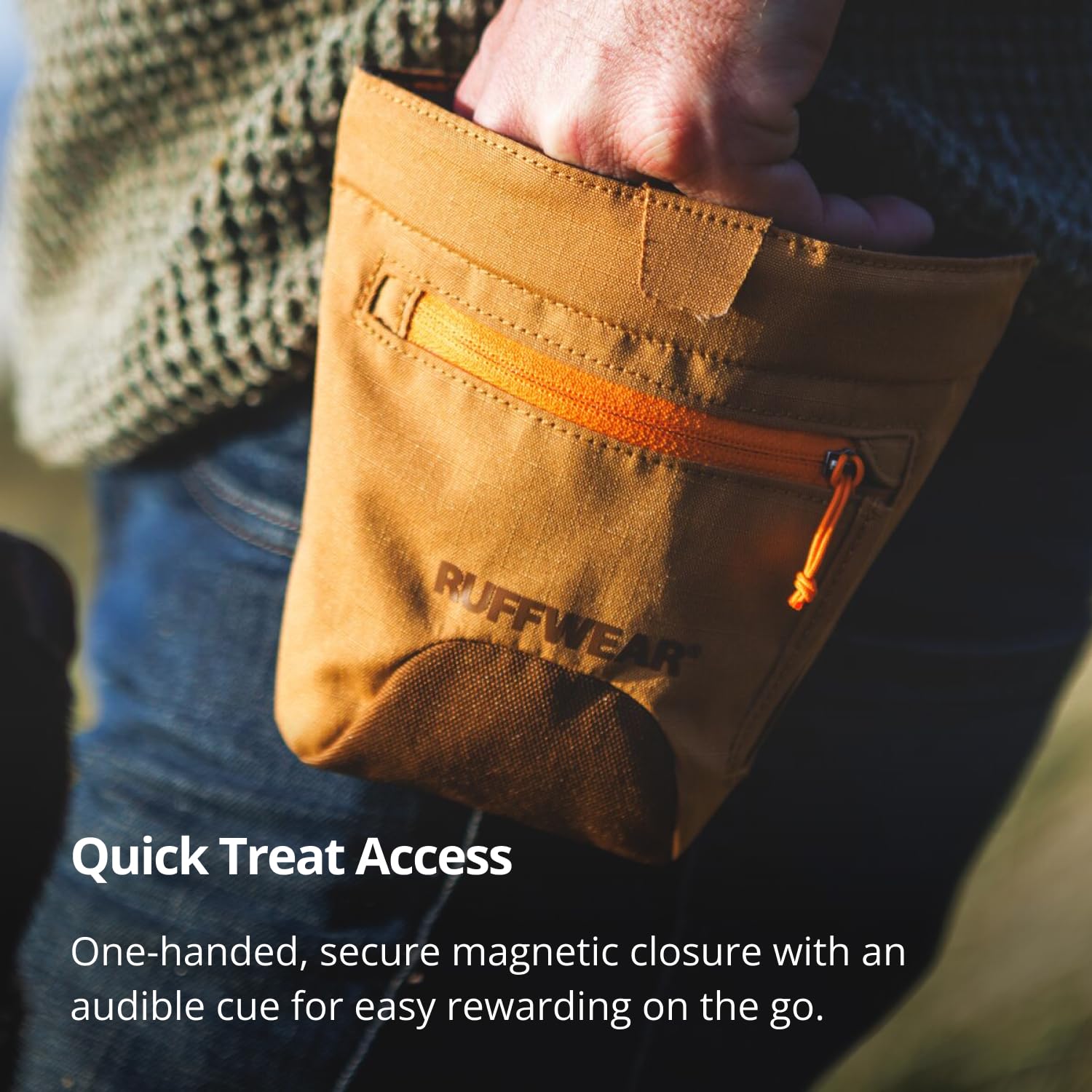 ruffwear-treat-trader-pochette-friandises-gris-granit-avec-ceinture image 2