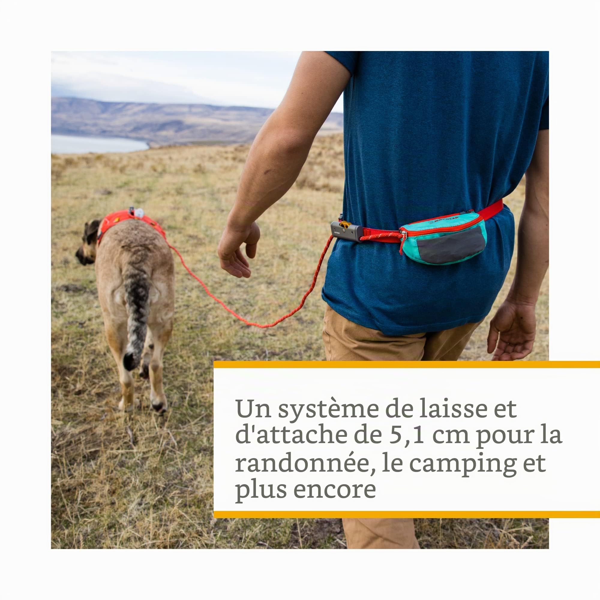 ruffwear-roamer-laisse-mains-libres-r-glable-3-7-m-bleu-ardoise image 2
