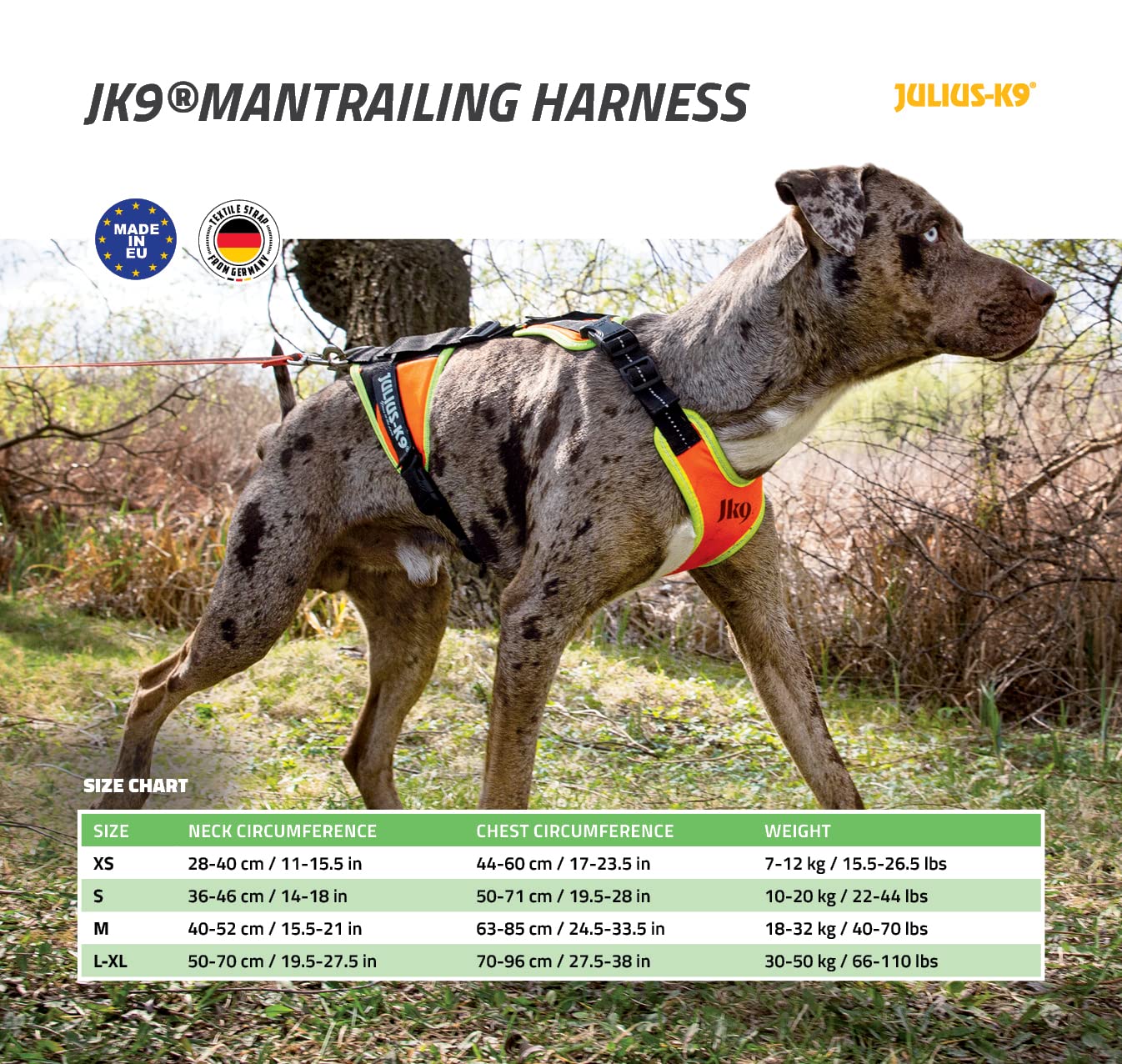 julius-k9-mantrailing-harnais-professionnel-pour-chien-taille-l-xl-orange-uv-n-o image 2